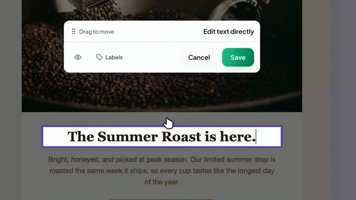 With Proofel: a reviewer clicks the email and pins a comment exactly where it belongs